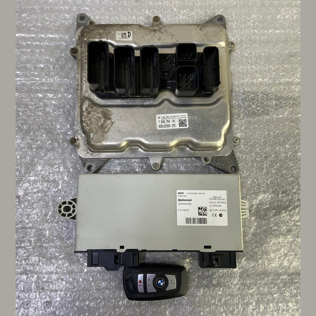 OEM BMW F25 X3 F20 F30 N20 ENGINE CONTROL UNIT DME CAS IGNITION KEY SET 7646764