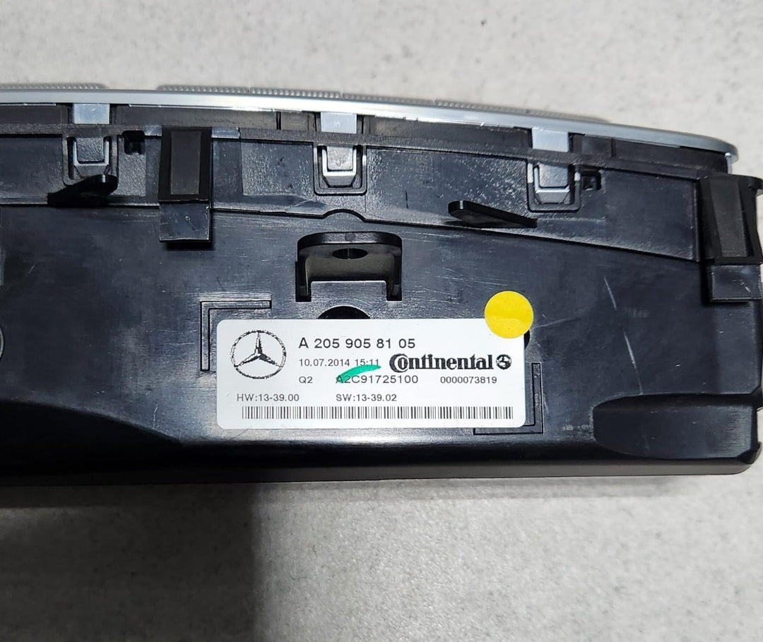 2015-2020 Mercedes-Benz C300 Climate Control Panel A2059058105 W205 C-Class