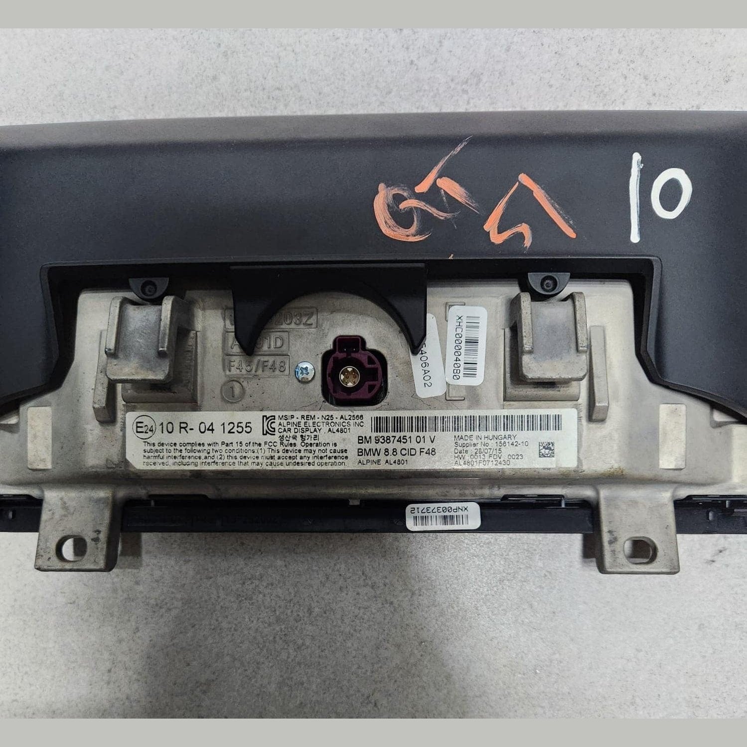 2016-2019 BMW X1 Central Information Display Screen 9387451 X1 F48