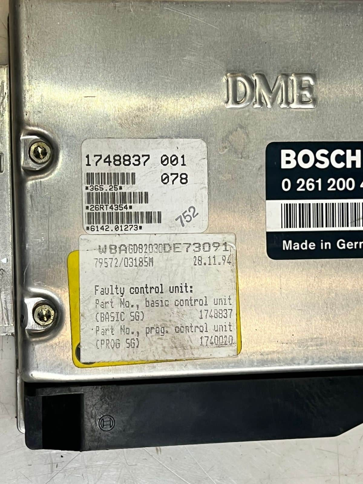 1993-1994 BMW E32 7 Series E34 5' M60 740I Engine Control Unit 0261200404 OEM