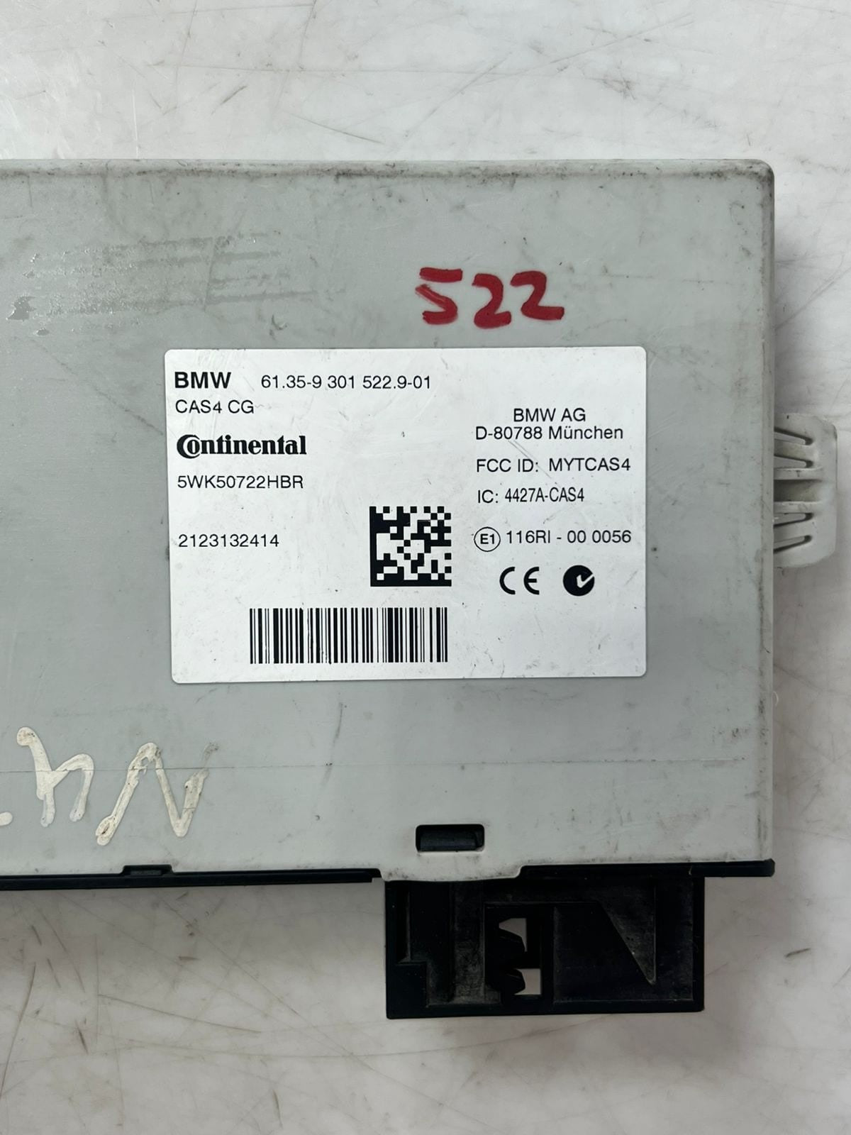 2013-2015 BMW 5 Series F10 and X3 models Cas4 Control Unit Module 9301522 OEM