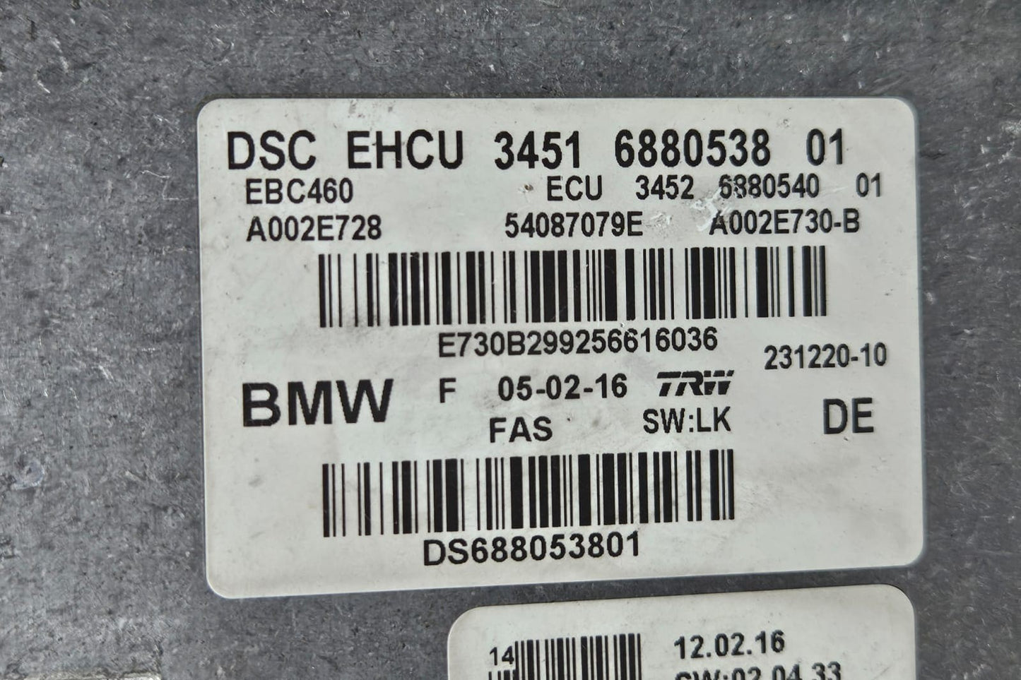 2016-2019 BMW G11 G12 7 Series, G30 5 Series, G01 X3 Abs Pump Module 6880538 OEM