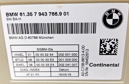 2018-2019 BMW 530E G30 - Front SEAT Control Module 7943766