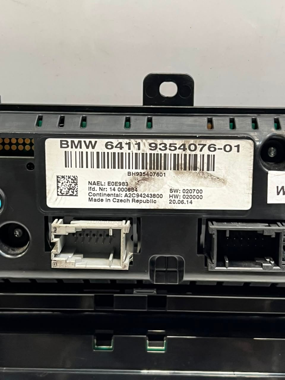 2010-2017 BMW X3 F25 and X4 F26 Climate Control SWITCH Panel 9354076 OEM