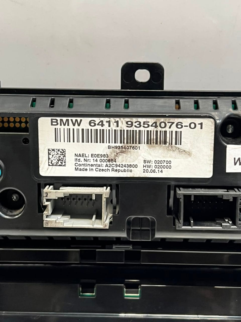 2010-2017 BMW X3 F25 and X4 F26 Climate Control SWITCH Panel 9354076 OEM