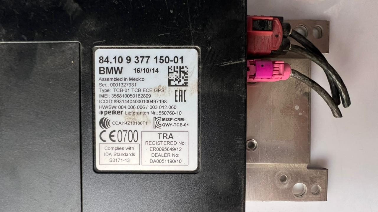 BMW Bluetooth Control Module 9377150 1 Series F20
