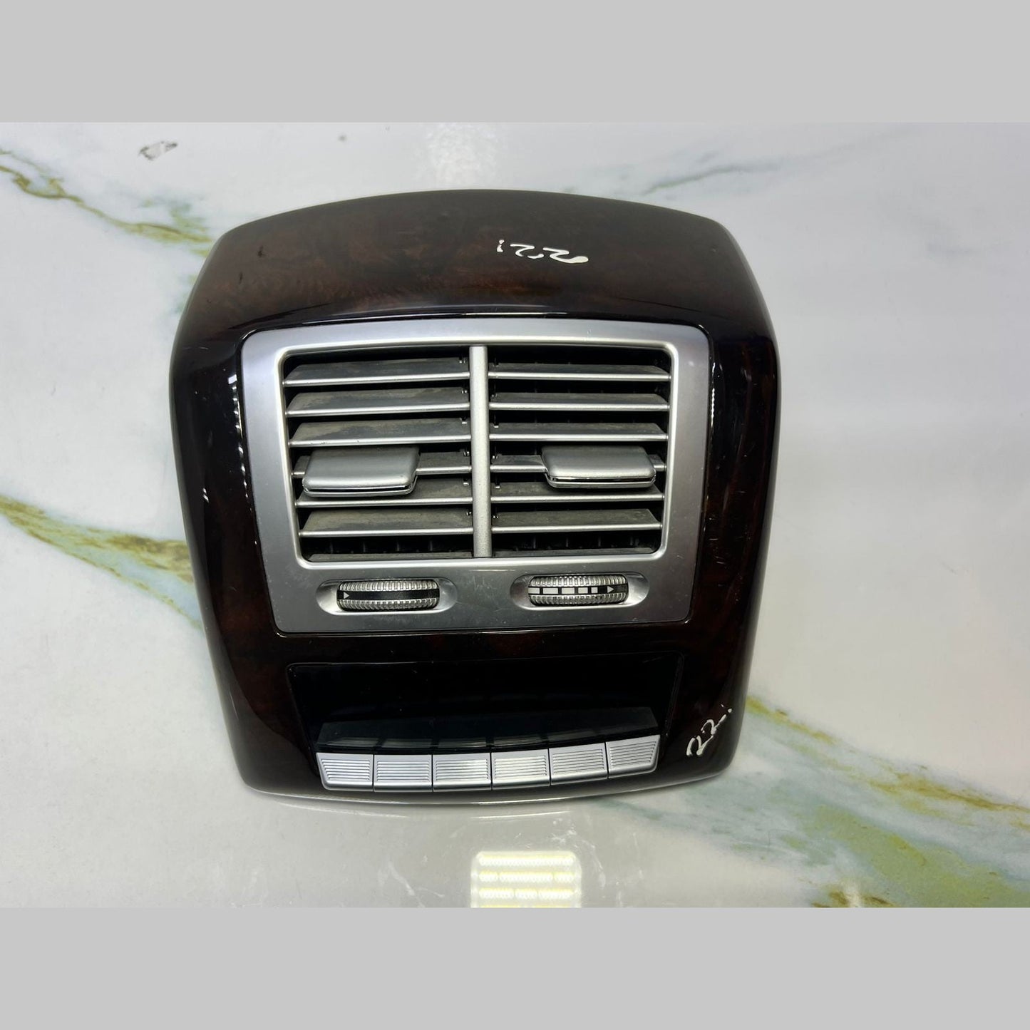 07-13 Mercedes W221 S600 S400 Rear Center Console A/C Air Vent Trim Wood OEM