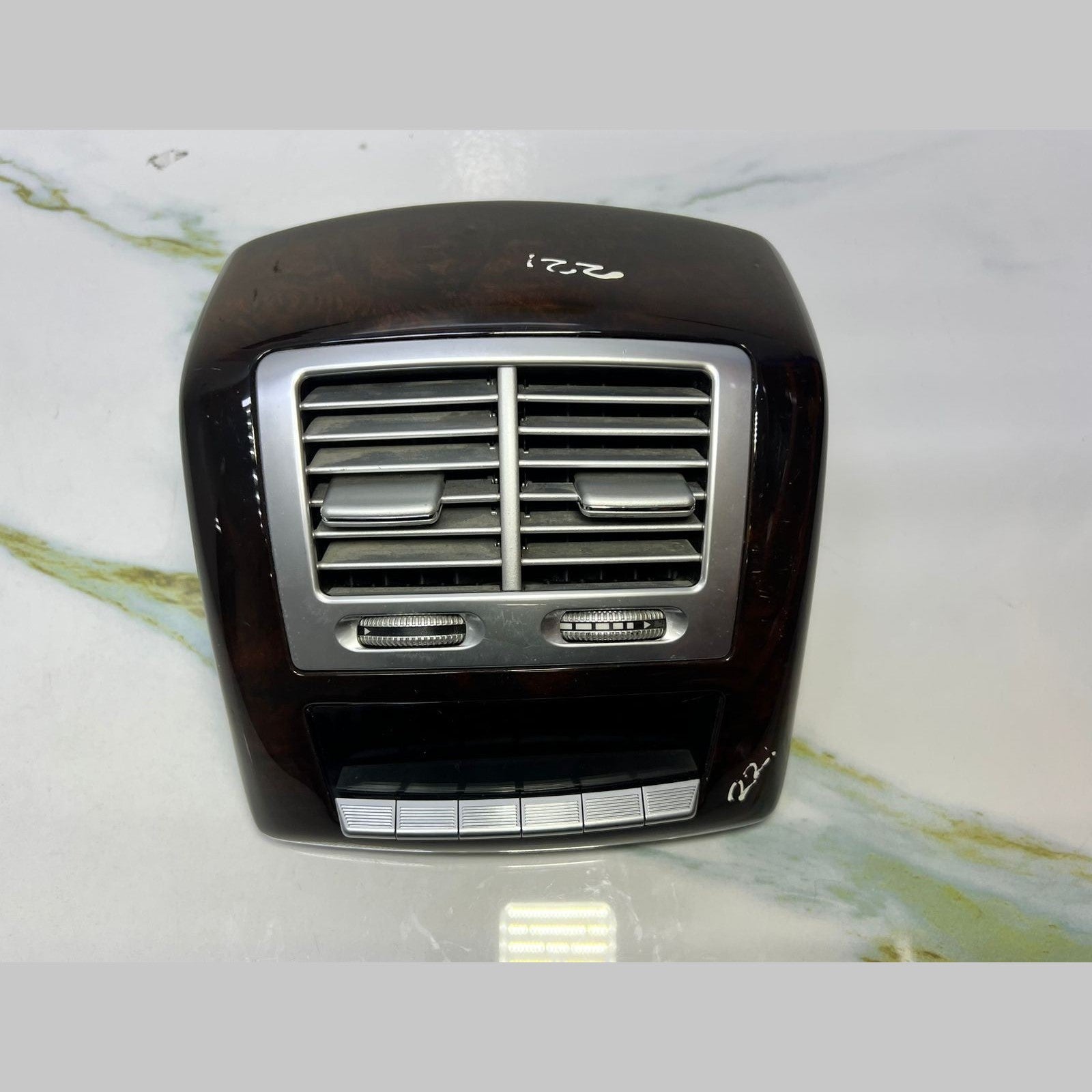07-13 Mercedes W221 S600 S400 Rear Center Console A/C Air Vent Trim Wood OEM