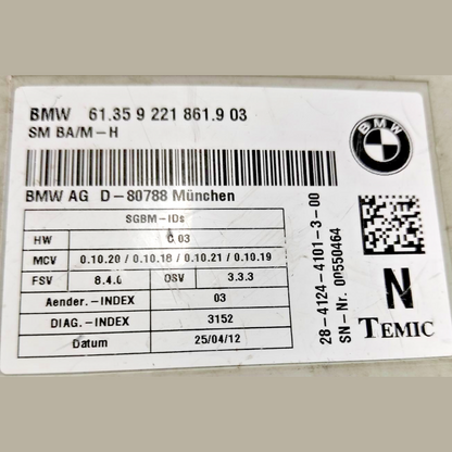 BMW E90 E91 E93 LCI Front Left Right N/O/S Seat Control Module ECU 9221861
