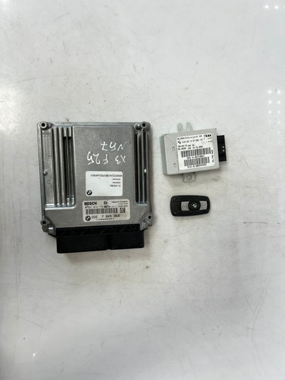 2007-2008 BMW X3 F25 N57 Engine Control Unit ECU SET DDE+EWS+1KEY 7805350 