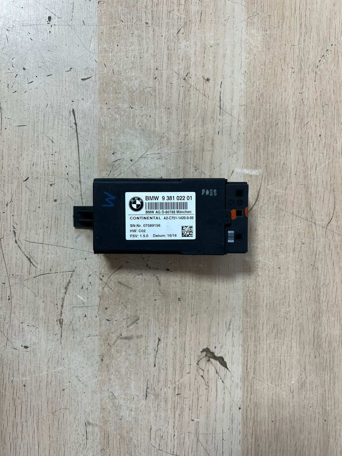 2016-2019 BMW 750i Rear Heated Seat Control Module 9381022