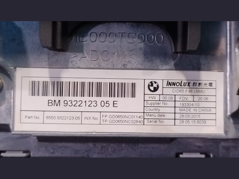 BMW X1 F48 INFORMATION GPS DASH DISPLAY 6.5 SCREEN OEM-  9322123