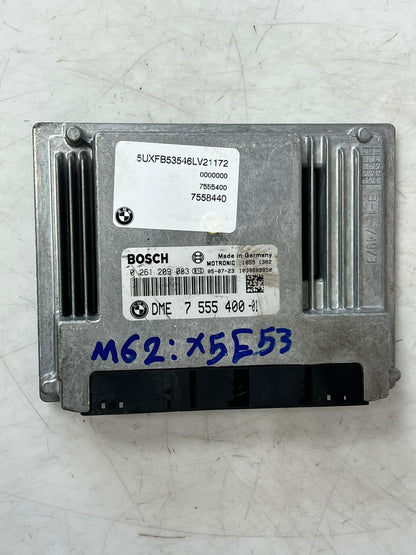 2004-2006 BMW X5 E53 M62 Engine Control Unit ECU SET DME+EWS+1KEY 7555400 OEM