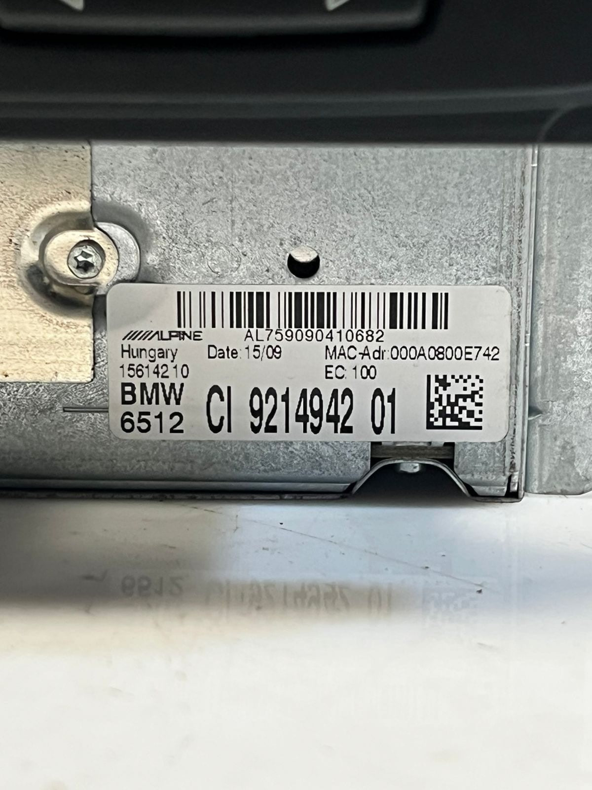 2009 BMW Z4 E89 CIC Navigation Head Unit 9214942 OEM