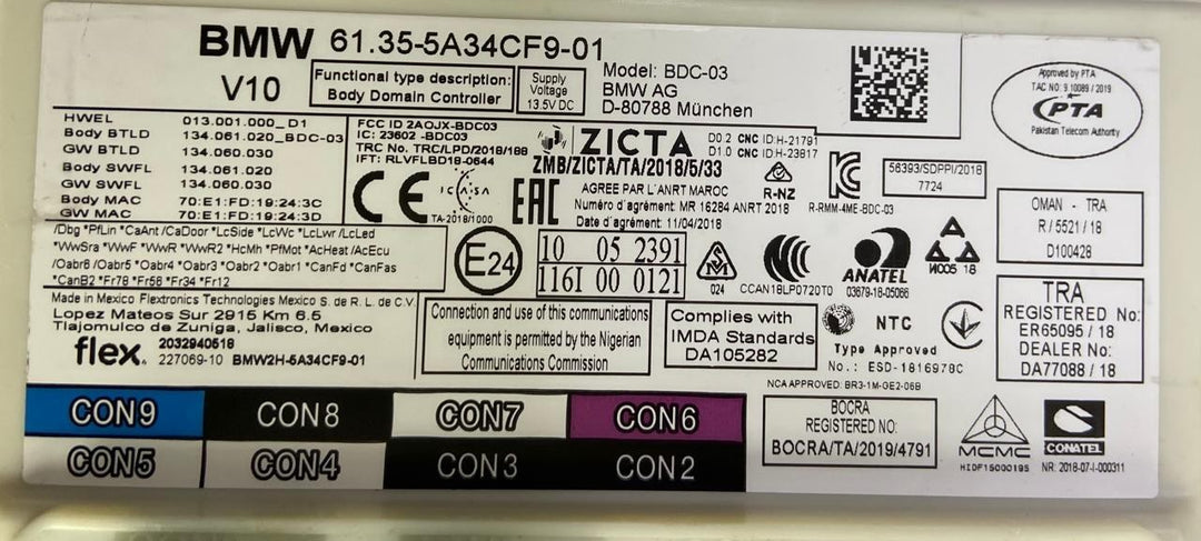 OEM BMW G01 G02 G11 G30 G20 G12 G15 G16 G05 B58 Body Control Module Unit 5A34CF9