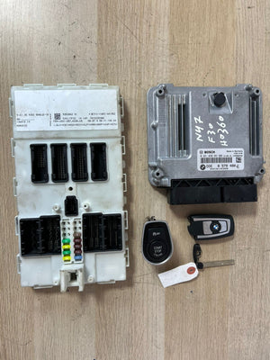 BMW OEM N47N F30 ENGINE CONTROL UNIT DDE ECU SET 8579480 +KEY+START BUTTON