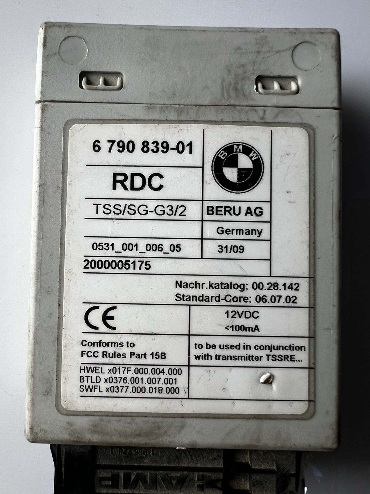 BMW Tire Pressure Control Unit 6790839 5 Series and 7 Series