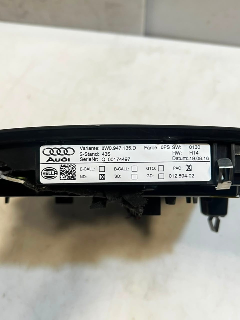 2015-2024 Audi A4 B9 8W 43S Interior Reading Light 8W0947135D 