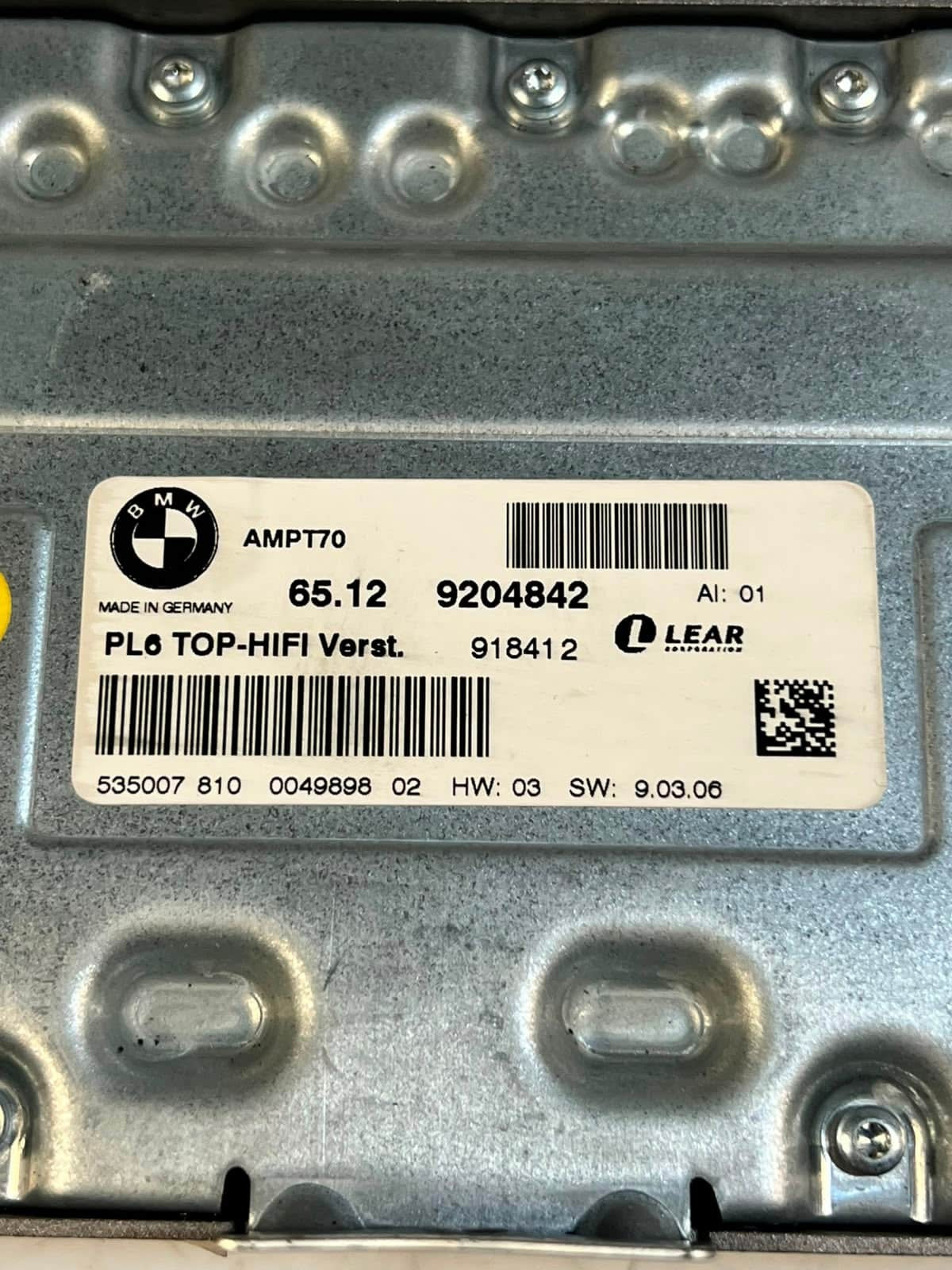2007-2013 BMW 5' 7' X5 X6 E60 E61 F01 F02 E70 E71 Top-Hifi Amplifier 9204842