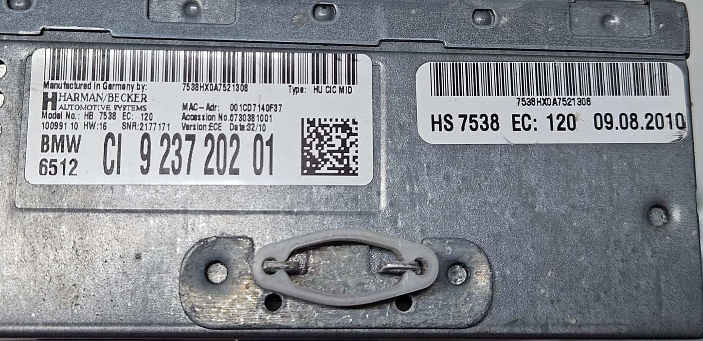 10-12 OEM BMW 5 F10 F11 HU CIC MID BUSINESS CD PLAYER SYSTEM CONTROLLER 9237202