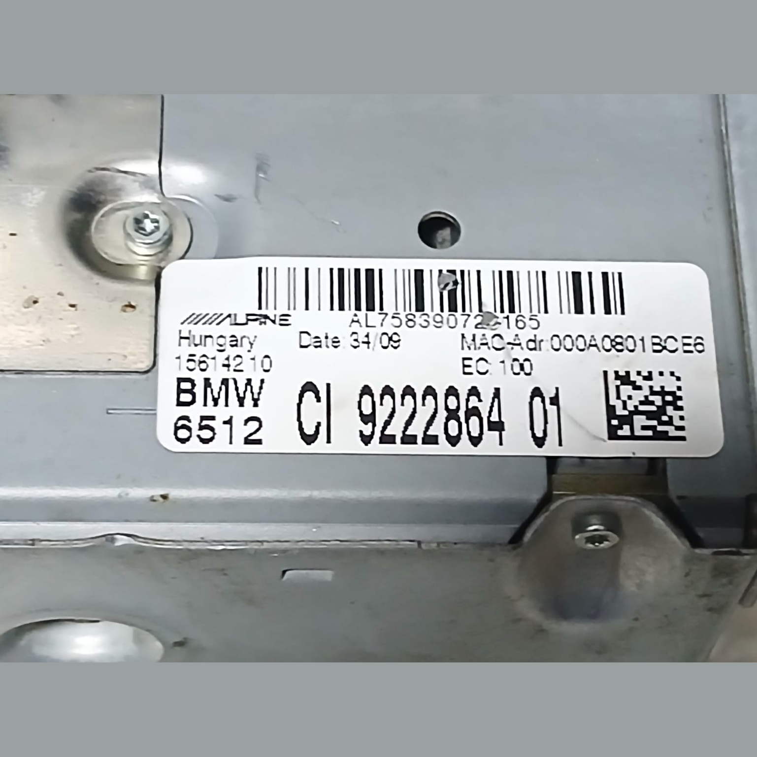 Bmw 3 Seires E90 Head Unit Navigation CI 9222864 used Japanese