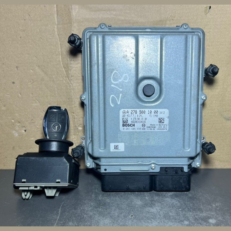 Mercedes W218 ECU Engine Control Module Ignition Key Switch Set A278 9001000 OEM