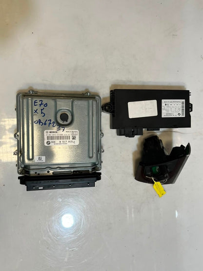 2006-2013 BMW X5 E70 N57 Engine Control Unit ECU SET DDE + CAS3 + 1KEY 8517015