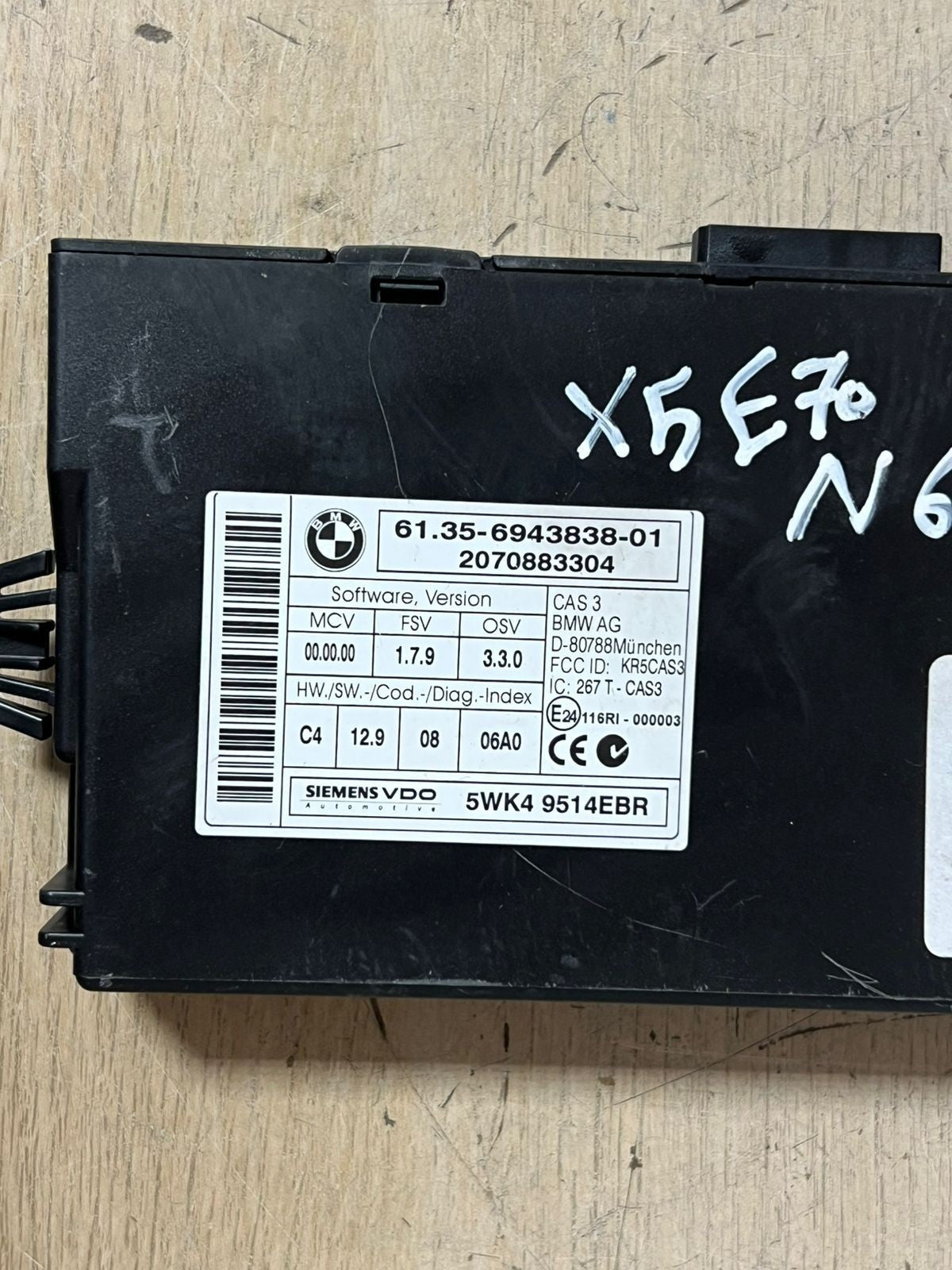 BMW X5 4.8 E70 N62 ENGINE CONTROL UNIT ECU SET DME +CAS 3+ NO KEY 7586909