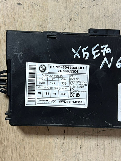 BMW X5 4.8 E70 N62 ENGINE CONTROL UNIT ECU SET DME +CAS 3+ NO KEY 7586909