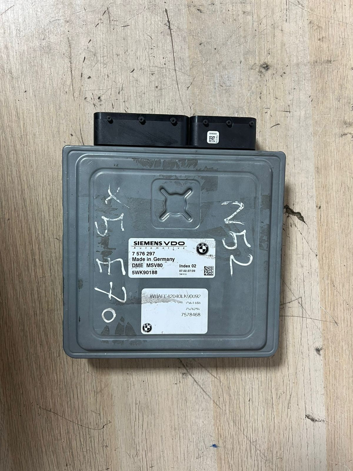 2007 BMW X5 E70 N52 Engine Control Unit ECU Set msv80 + cas3 + 1key 7576297