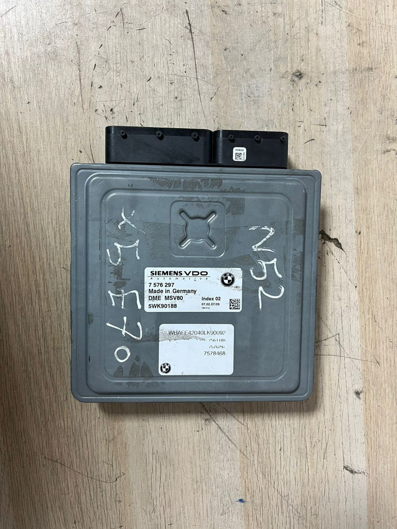 2007 BMW X5 E70 N52 Engine Control Unit ECU Set msv80 + cas3 + 1key 7576297