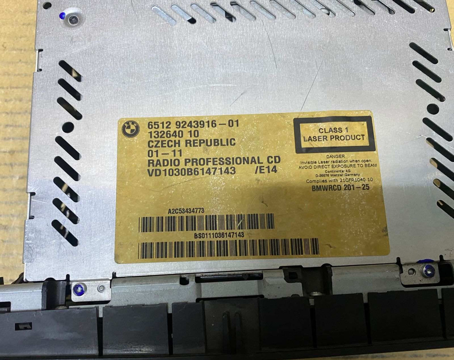 2010-2015 BMW X1 Radio Cd Professional 9243916 3 Series E90 E91 E92 E93 E84