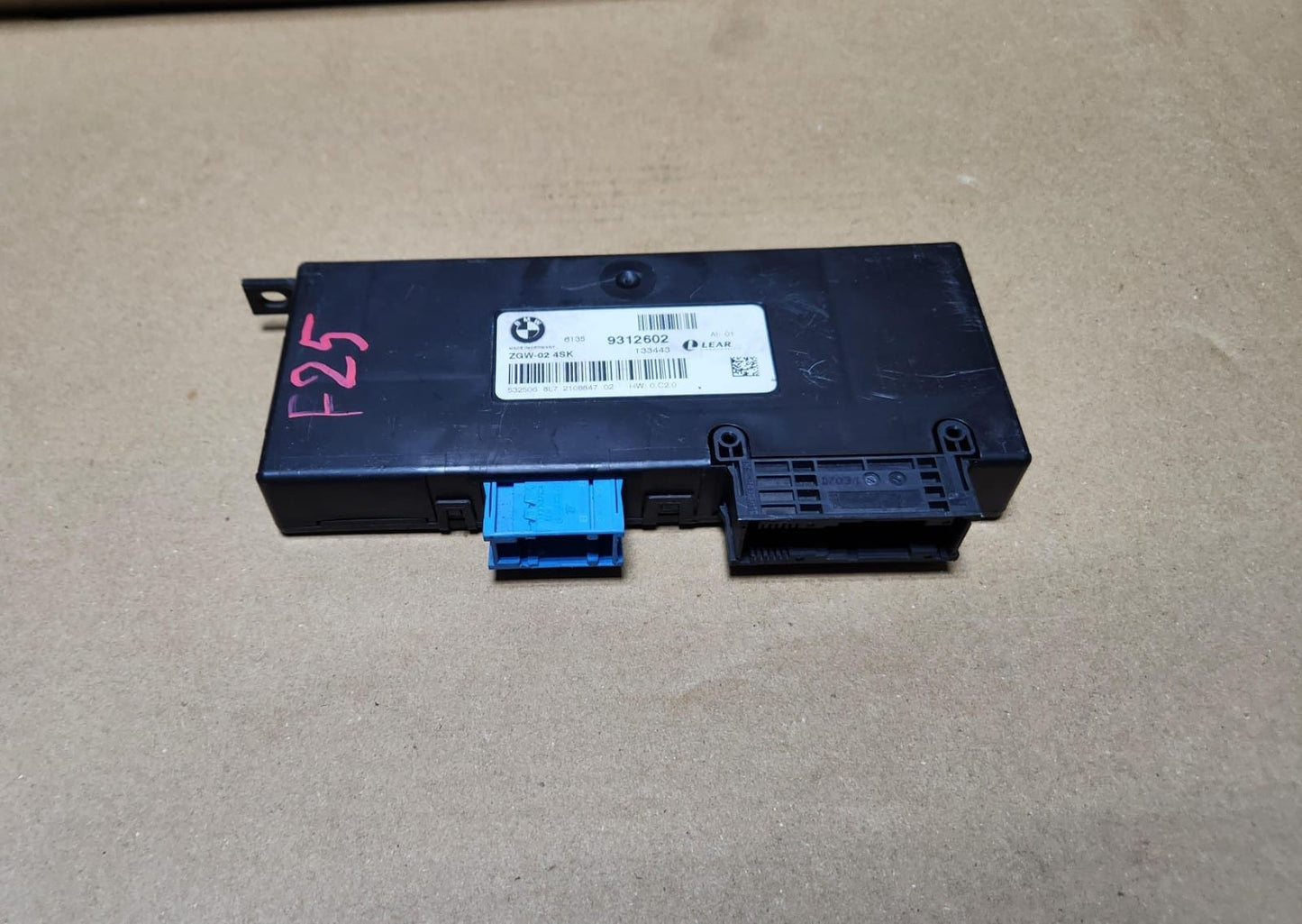 2009-2019 BMW X3 Central Gateway Module 9312602. X3 F25,ZGW-02. F25 X3