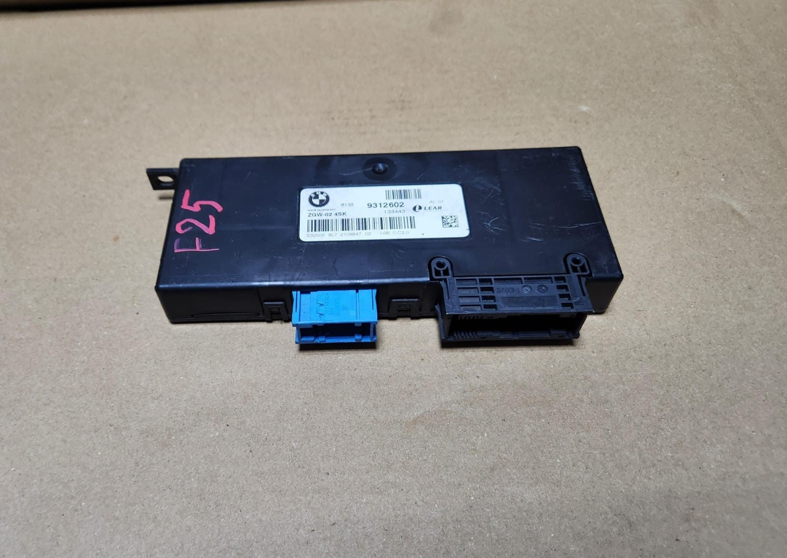 2009-2019 BMW X3 Central Gateway Module 9312602. X3 F25,ZGW-02. F25 X3