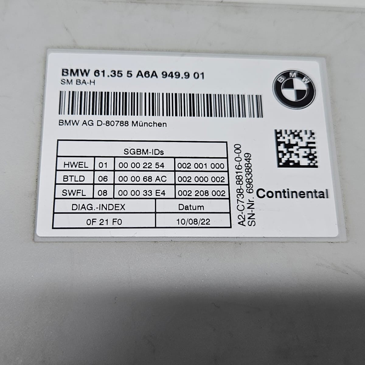 22-24 BMW G26 G01 X3 M4 G83 Driver Left Front Seat Control Module 5A6A949 OEM