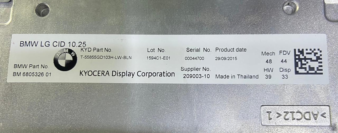 OEM BMW G11 G12 Navigation Central Information Display Screen 6805326