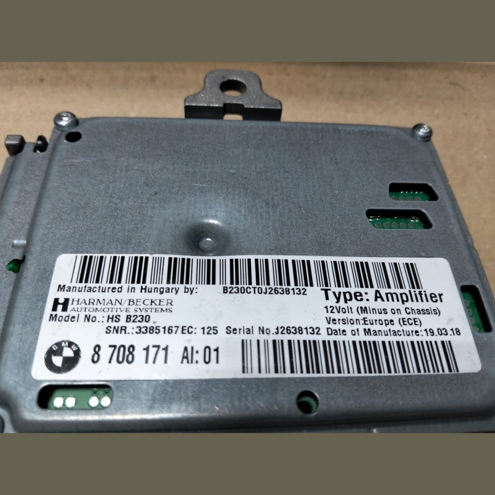 AMPLIFIER BMW 5 G30 G31 G38 Other control units/modules HARMAN/BECKER 8708171