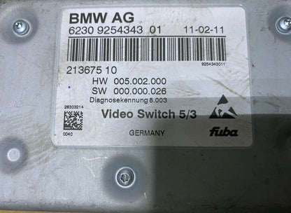 2011-2016 BMW 535i xDrive Video Switch Control Module 9254343 F01, F04, F06, F07