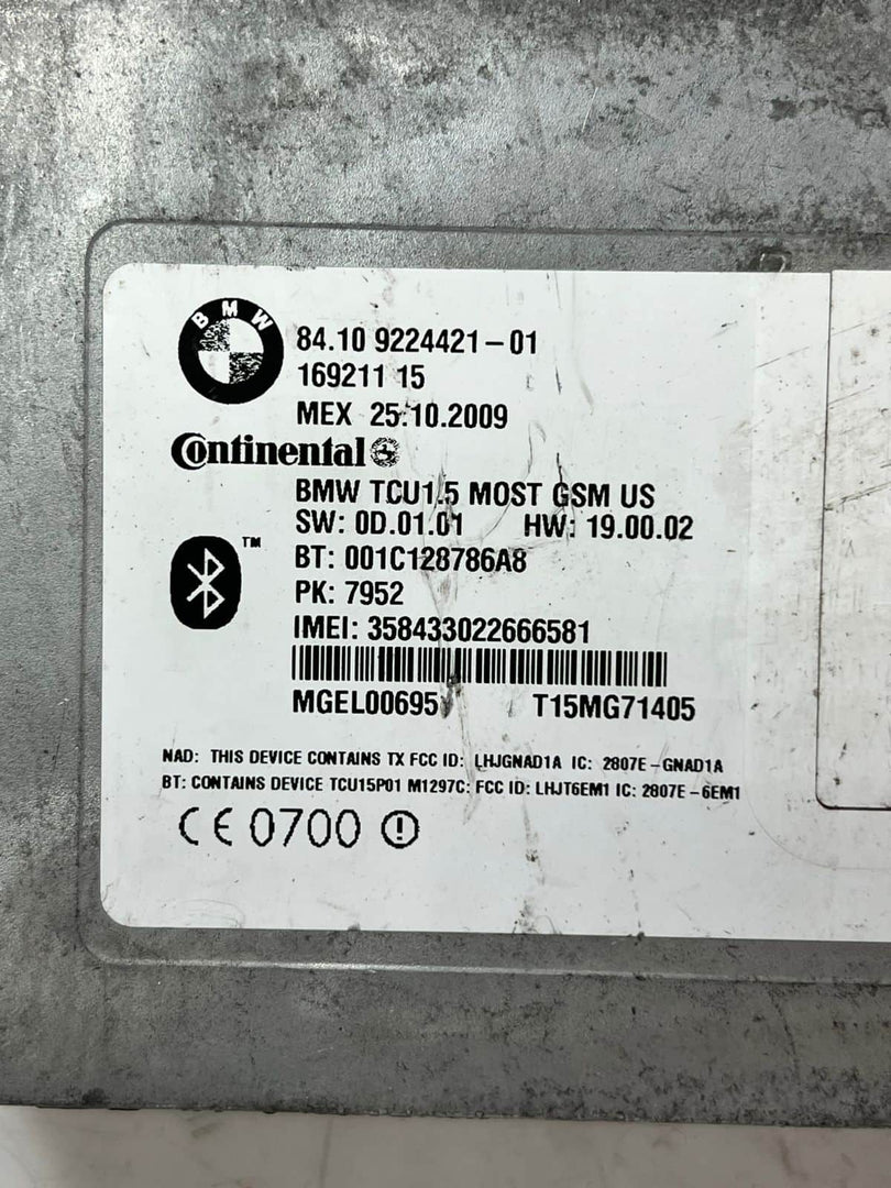 2007-2013 BMW X5 E90 E91 E92 E93 Bluetooth Telematics Control Module 9224421 OEM