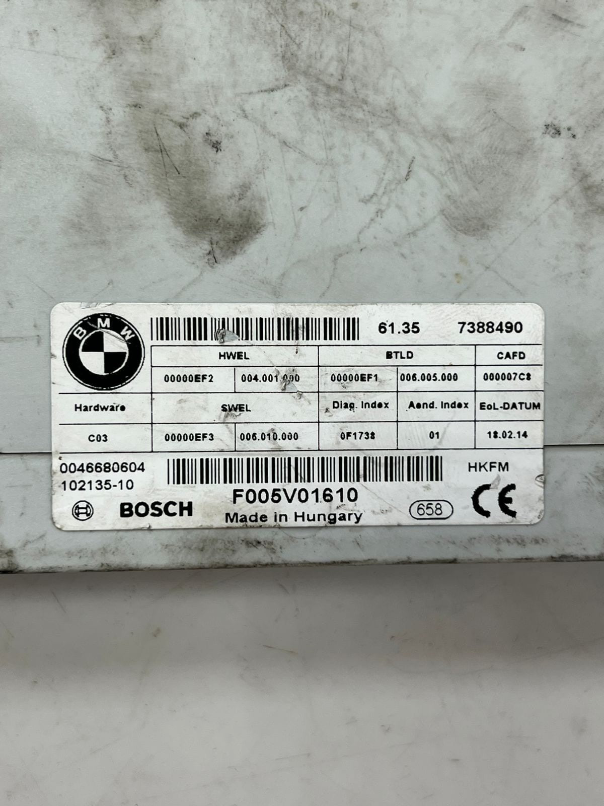 2012-2019 BMW X5 Trunk Lid Tailgate Liftgate Control Module 7388490 OEM
