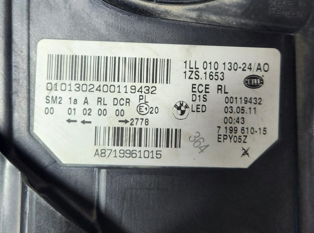 BMW Xenon Headlight 7199610 5 Series F07 GT RIGHT SIDE OEM ECE