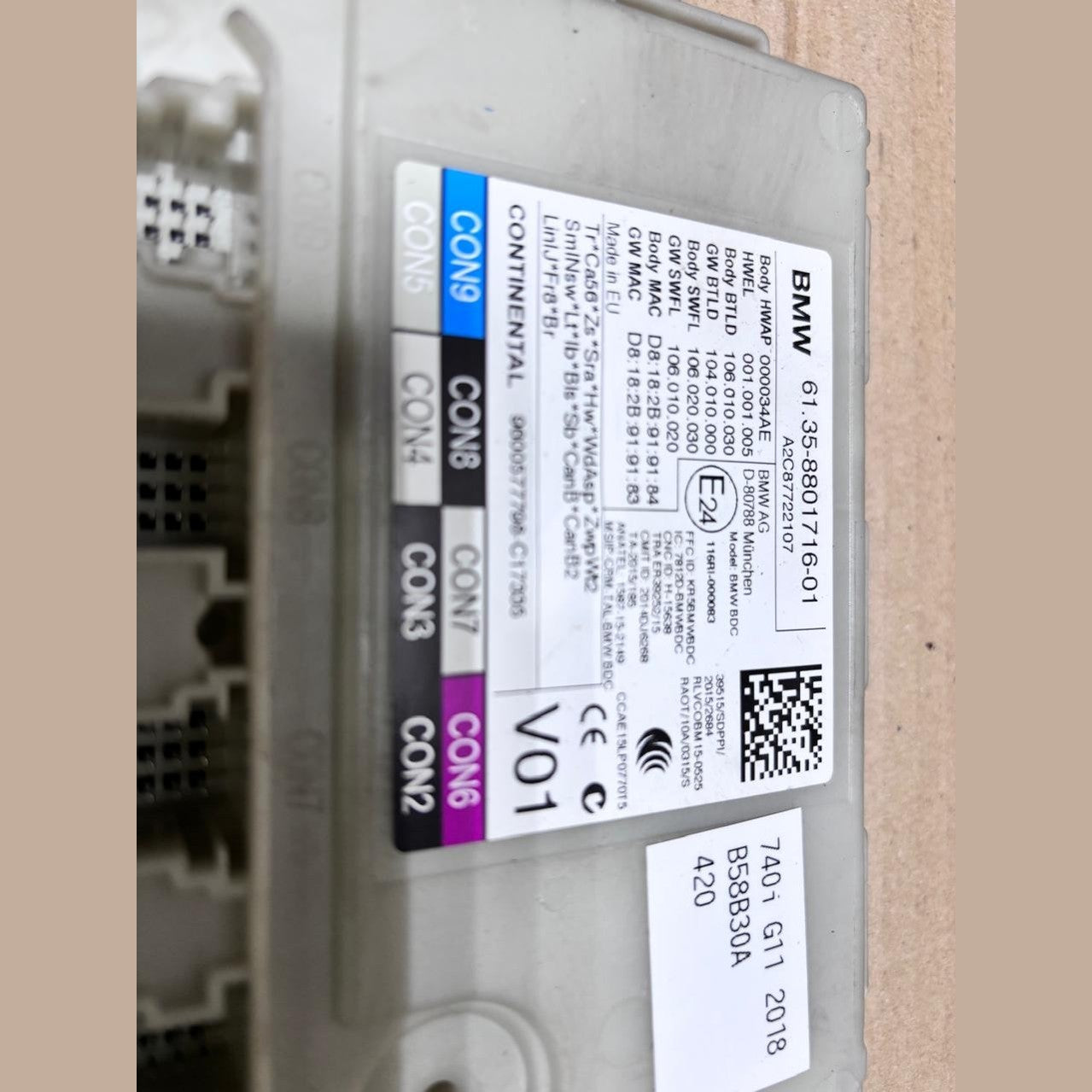 BMW 740i G11 B58B30A 2018 ENGINE CONTROL UNIT - (8740357)