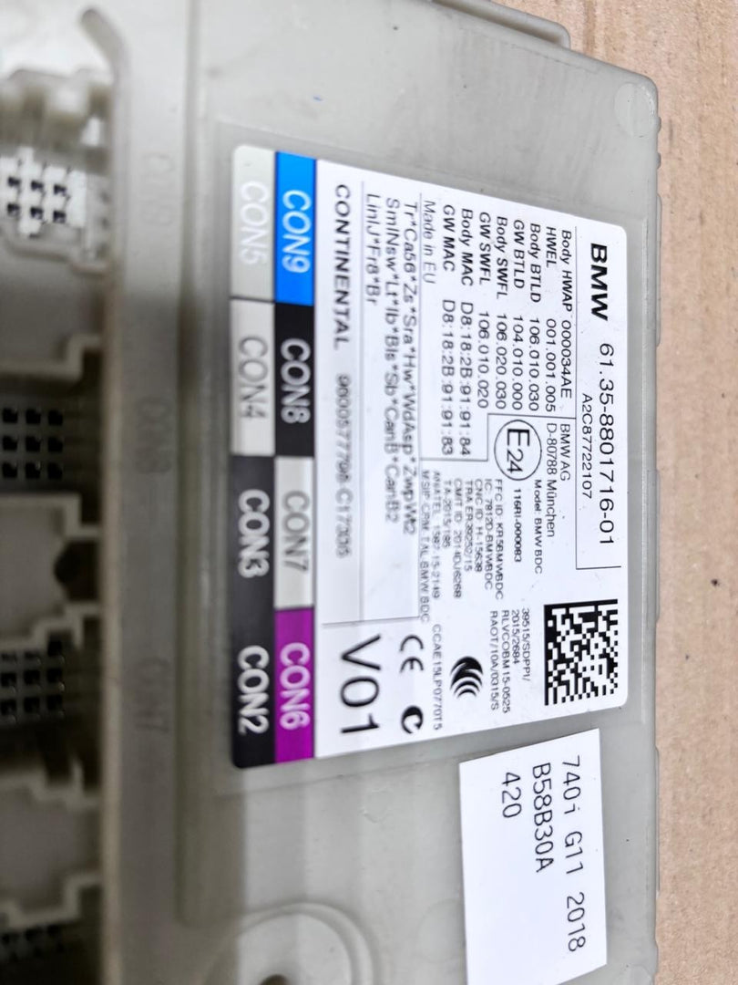 BMW 740i G11 B58B30A 2018 ENGINE CONTROL UNIT - (8740357)
