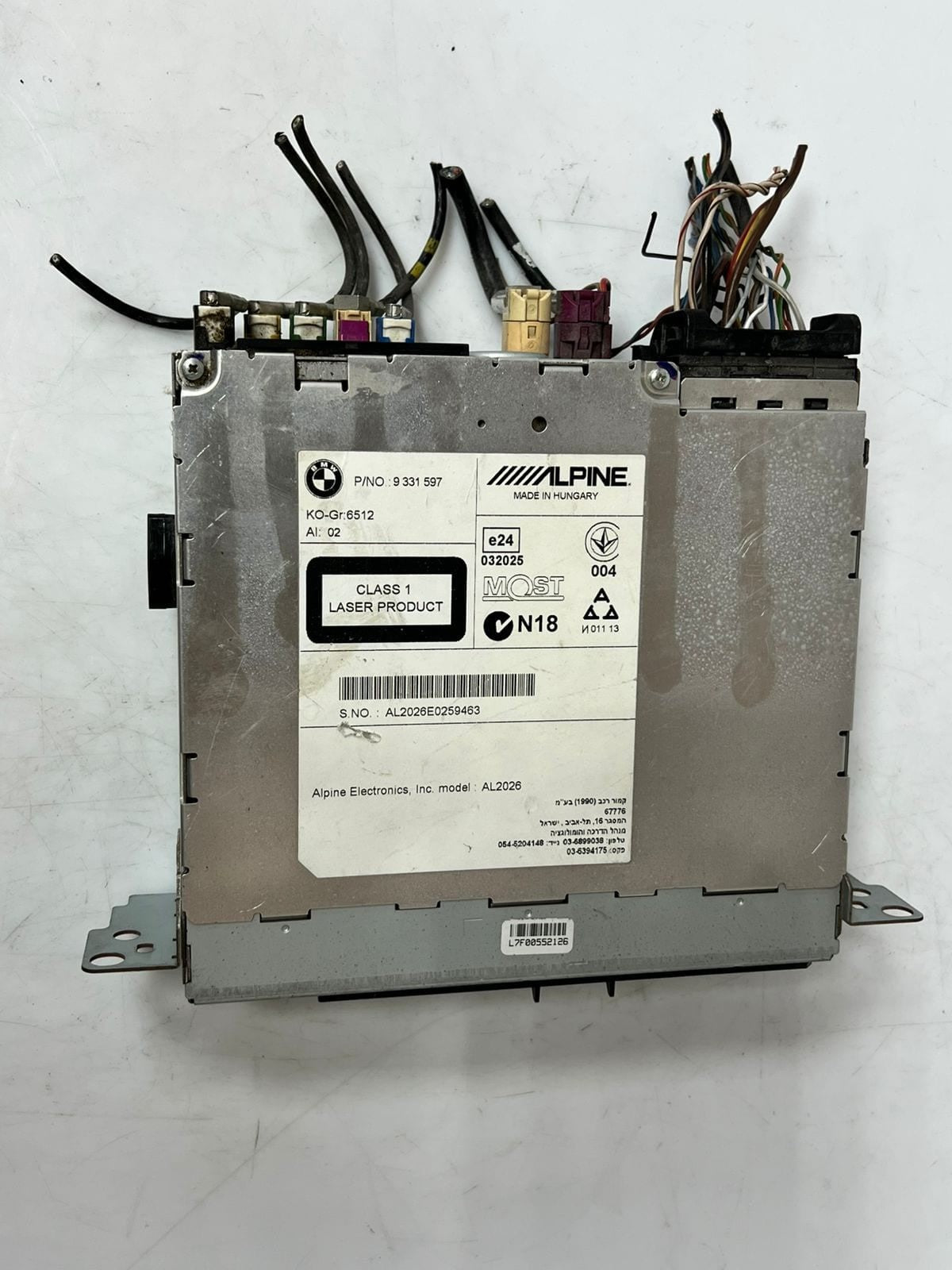 BMW F20 F21 F22 F30 F31 Alpine CD Radio Player Head Control Unit 9331597