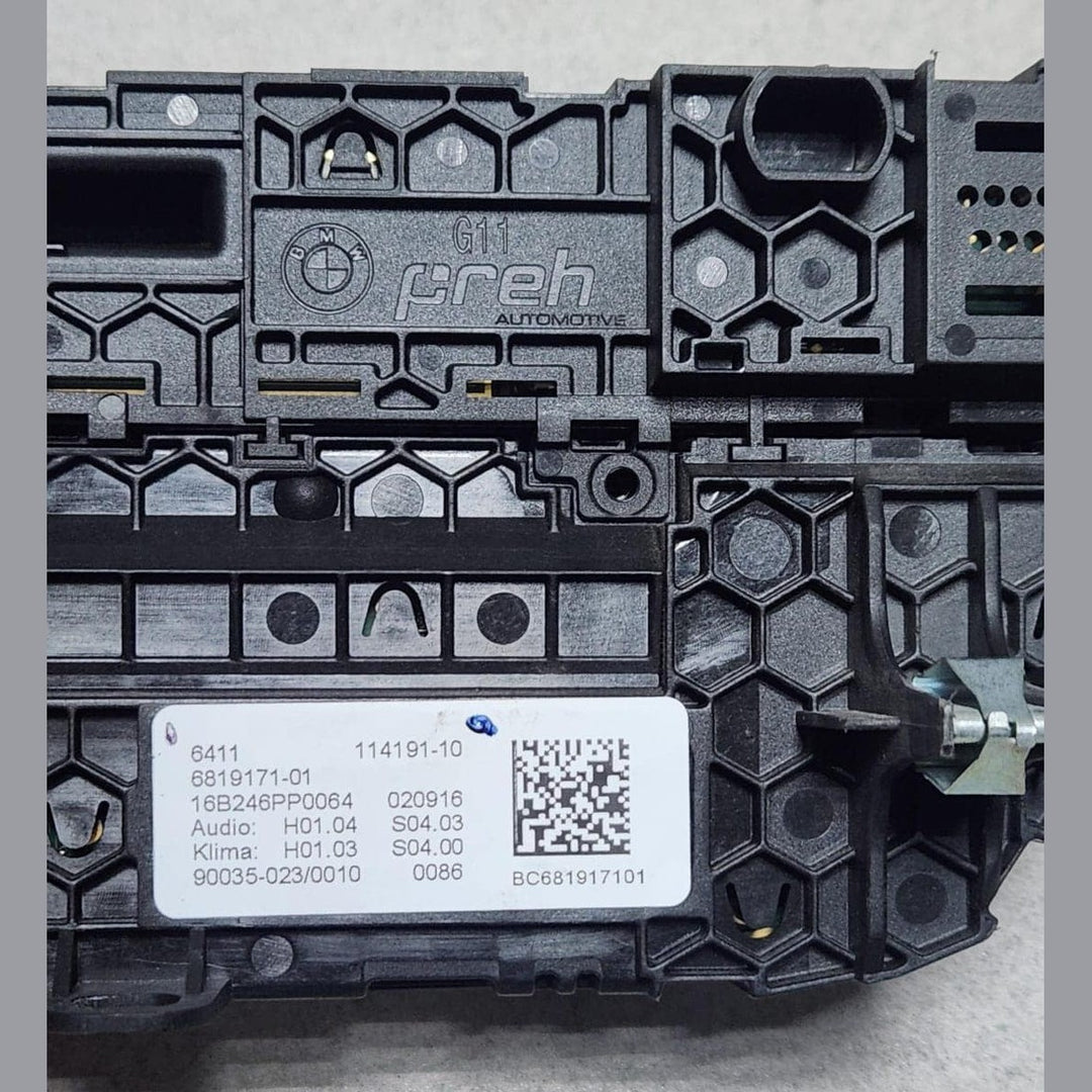 BMW Climate Control Unit Front Htd Seats Ventilation Radio 6819171 7 Series G11 