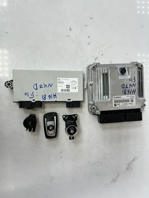 BMW F10 N47D Engine Control Unit ECU SET DDE + CAS4 + 1KEY 8573410 OEM