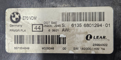 2007-2013 BMW X5 E70 Footwell Light Control Module 6801294 OEM