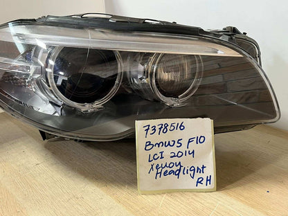 BMW Series 5 F10 F11 Front Right LCI ADAPTIVE XENON Headlight A8 7378516 01 RHD