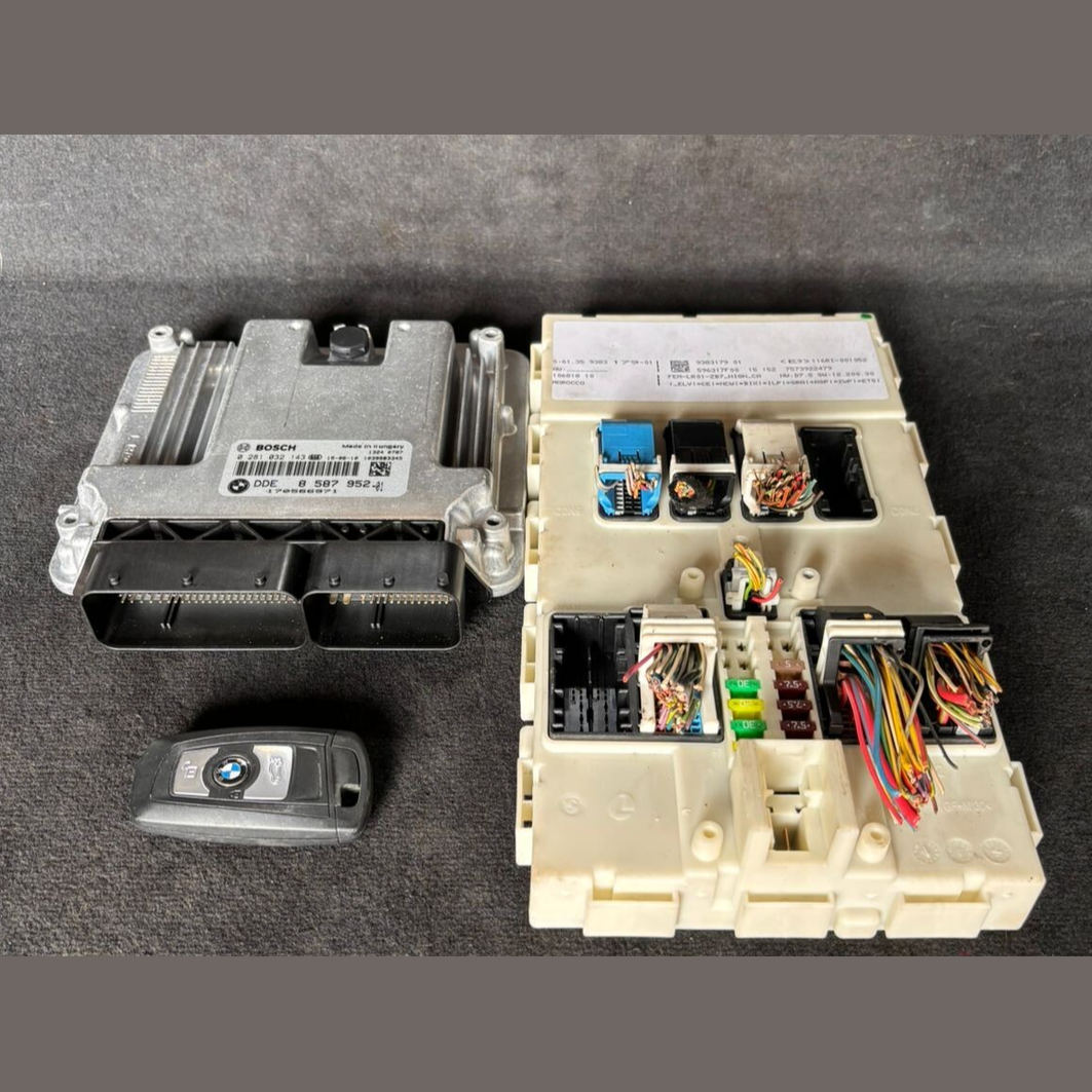 BMW F20 F21 LCI 116d B37 ENGINE CONTROL UNIT SET  DDE ECU  + FEM + Key - 8587952
