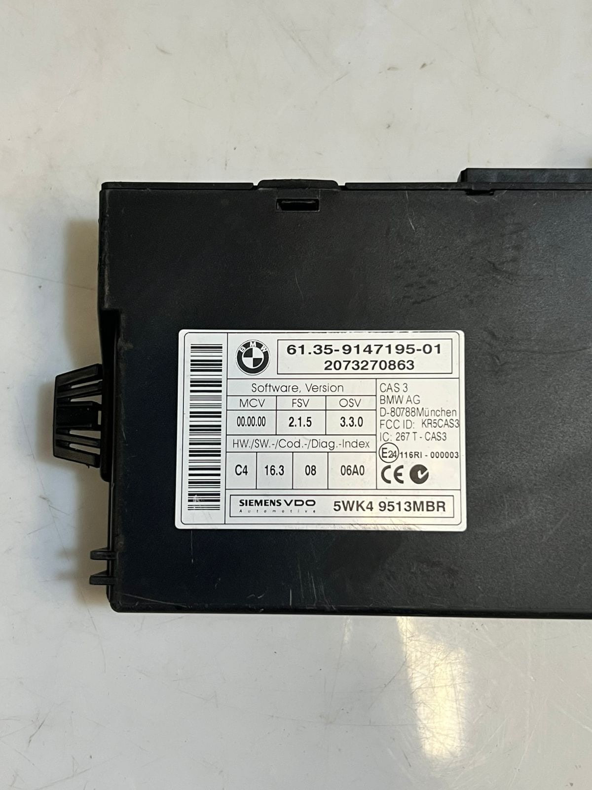 2007 BMW E60 520D N47 Engine Control Unit ECU SET DDE + CAS3 7809000 OEM